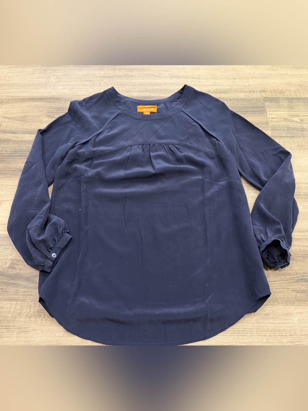 Joe Fresh Navy Long-Sleeve Silk Shirt